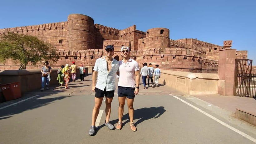 From Jaipur: Private Taj Mahal & Agra Day Trip with 5<em> Lunch – Key points to know before booking’ /></p>
<ul>
<li><strong>Early Jaipur pickup matters:</strong> A pre-dawn start can help you reach Agra for softer light and cooler conditions.</li>
<li><strong>Three major monuments are included:</strong> You visit the Taj Mahal, Agra Fort, and Baby Taj with a local guide.</li>
<li><strong>Your guide meets you in Agra:</strong> Guides such as Anshu, Ankur Sharma, Imran Ali Khan, and Mehfooz are praised for clear explanations and helpful photo advice.</li>
<li><strong>The lunch stop is optional:</strong> The meal is served at the DoubleTree by Hilton Hotel Agra or another listed multi-cuisine restaurant, depending on the selected option.</li>
<li><strong>You control the finish:</strong> Return to Jaipur or arrange drop-off in Agra for onward plans.</li>
<li><strong>The trip is private:</strong> Only your own group participates, with pickup and drop-off available from any location in Jaipur.</li>
</ul>
<h2>Why this Jaipur to Agra trip works</h2>
<p> Lunch – Why this Jaipur to Agra trip works’ /></p>
<p><p>The Taj Mahal is one of those sights that can feel awkward to arrange independently from Jaipur. You need a long road journey, a safe and reliable driver, monument tickets if you want them included, and a plan for handling the crowds around the entrance.</p>
</p>
<p><p>This trip bundles those moving parts into one private outing. You sit in an air-conditioned car, carry bottled water, and meet a licensed local guide once you reach Agra. That division of jobs is useful: the driver concentrates on the road while the guide handles the monuments, timing, explanations, and often the photos.</p>
</p>
<p><p>The private format also gives you more control than a shared coach. You can ask questions, slow down for photographs, and adjust the day around your group. Solo visitors, couples, families, and small groups can all use the arrangement without being tied to strangers.</p>
</p>
<p><p>The main question is not the sights. They are exceptional. The question is whether you want to spend much of your day getting to Agra and back. From Jaipur, this is a road-heavy outing. It makes sense if the Taj Mahal is a priority and you have limited time, but a night in Agra will be more relaxed if your schedule allows it.</p>
</p>
<div class="twil" style="margin: 20px 0; padding: 15px 0;"><p>More Taj Mahal and Agra day trips from Jaipur:</p><ul style="margin: 10px 0; padding-left: 0; list-style: none;"><li style="margin: 0 0 12px 0; padding: 0 0 12px 0; border-bottom: 1px solid #F4DEE7; line-height: 1.4;"><a href="https://exploringjaipur.com/skip-the-line-sunrise-taj-mahal-agra-day-tour-from-jaipur/">Skip The Line: Sunrise Taj Mahal & Agra Day Tour From Jaipur</a><br><span style="font-size: 0.82em; color: #555;"><span style="color: #AD1457;">★</span> 5.0 &nbsp;&middot;&nbsp; 251 reviews</span></li><li style="margin: 0 0 12px 0; padding: 0 0 12px 0; border-bottom: 1px solid #F4DEE7; line-height: 1.4;"><a href="https://exploringjaipur.com/same-day-taj-mahal-agra-fort-baby-taj-tour-from-jaipur-by-car/">Same Day Taj Mahal, Agra Fort & Baby Taj Tour from Jaipur by Car</a><br><span style="font-size: 0.82em; color: #555;"><span style="color: #AD1457;">★</span> 5.0 &nbsp;&middot;&nbsp; 242 reviews</span></li><li style="margin: 0; padding: 0; border-bottom: none; line-height: 1.4;"><a href="https://exploringjaipur.com/from-jaipur-taj-mahal-agra-private-guided-day-tour/">From Jaipur: Taj Mahal & Agra Private Guided Day Tour</a><br><span style="font-size: 0.82em; color: #555;"><span style="color: #AD1457;">★</span> 4.9 &nbsp;&middot;&nbsp; 68 reviews</span></li></ul></div><h2>The drive from Jaipur to Agra</h2>
<p> Lunch – The drive from Jaipur to Agra’ /></p>
<p><p>Pickup is available from any location in Jaipur, including your hotel or another preferred address. The exact departure time is flexible, but the strongest plan is an early start. Several people who chose sunrise departures left Jaipur at about 3:00 in the morning, reaching Agra in time for the Taj Mahal’s morning atmosphere.</p>
</p>
<p><p>That early departure has practical benefits. Morning light can be excellent for photographs, and cooler temperatures make the walk around the monument easier. You also gain some protection against the heat that can build later in the day.</p>
</p>
<p><p>The road journey is described as smooth and comfortable, with drivers arriving on time and using clean, spacious cars. Names mentioned by past customers include Shahid, Asrar, Sharif, Vinay, and Mohoshin. The consistent praise is for punctual pickup, careful driving, and polite service.</p>
</p>
<p><p>This is still a long transfer, so bring sunglasses and keep your expectations realistic. The car has air conditioning, but road time remains road time. The included water bottle helps, and you can ask your driver about a breakfast or tea stop. One person arranged breakfast during the journey, while another stopped at a chosen place before continuing.</p>
</p>
<h2>Entering the Taj Mahal with a local guide</h2>
<p> Lunch – Entering the Taj Mahal with a local guide’ /></p>
<p><p>You can spend up to three hours at the Taj Mahal. That is enough time to appreciate the main approach, inspect the marble work, enter the mausoleum area, and take photographs without treating the visit as a quick photo stop.</p>
</p>
<p><p>Your guide meets you in Agra and takes over for the monument visits. Anshu, Ankur Sharma, Mehfooz, Arif, Imran Ali Khan, Amit, and Faizan are among the guides named by past customers. The guide assigned to you can vary, but the useful pattern is clear: you receive a local explanation rather than simply being dropped at the gate.</p>
</p>
<p><p>A good guide adds shape to the visit. Instead of seeing only a white marble building, you get help understanding its design, the Mughal period, the memorial purpose, and the details that are easy to miss on your own. The guides are also reported to answer questions in clear English, with French, German, Russian, and Spanish available as guide languages.</p>
</p>
<p><p>The Taj Mahal is a place where photography can take over your attention. Guides such as Ankur Sharma, Anshu, Mehfooz, and Fez are repeatedly praised for finding good angles and taking photos with visitors’ phones. That is useful for solo visitors and families who want pictures of the whole group.</p>
</p>
<p><p>Expect crowds, even with fast-track entry. Skip-the-line access reduces waiting at the ticket point, but it does not make the monument private. Your guide helps you move through busy areas and find better positions, yet you should still allow time for queues, security procedures, and walking.</p>
</p>
<p><p>The monument is closed every Friday. Check the date carefully before booking. You should also bring a passport or ID card, as well as sunglasses.</p>
</p>
<h2>Lunch at DoubleTree by Hilton</h2>
<p> Lunch – Lunch at DoubleTree by Hilton’ /></p>
<p><p>If you choose the lunch option, the schedule includes about 45 minutes at the DoubleTree by Hilton Hotel Agra. The meal is described as a buffet at a five-star hotel or a multi-cuisine restaurant selected for the trip.</p>
</p>
<p><p>This stop is less about local atmosphere and more about comfort. After the Taj Mahal, a cool dining room and organized buffet can be welcome, particularly during a hot day. You can also use the break to sit down before the next monument.</p>
</p>
<p><p>The meal option is not included in every package, so check exactly what you select. Drinks are not included, and you should budget for them separately. The guide may recommend Indian dishes or explain what you are eating, which adds a small cultural layer to an otherwise polished hotel meal.</p>
</p>
<p><p>If you want a strongly local food experience, this may feel too standardized. If you want a dependable pause with minimal fuss, it is a sensible choice. One solo customer also appreciated having the guide sit nearby and provide company during lunch.</p>
</p>
<div class="twil" style="margin: 20px 0; padding: 15px 0;"><p>More meals out in Jaipur:</p><ul style="margin: 10px 0; padding-left: 0; list-style: none;"><li style="margin: 0 0 12px 0; padding: 0 0 12px 0; border-bottom: 1px solid #F4DEE7; line-height: 1.4;"><a href="https://exploringjaipur.com/pushkar-day-trip-from-jaipur-private-car-safari-guide-lunch/">Pushkar Day Trip from Jaipur – Private Car, Safari, Guide & Lunch</a><br><span style="font-size: 0.82em; color: #555;"><span style="color: #AD1457;">★</span> 4.5 &nbsp;&middot;&nbsp; 45 reviews</span></li><li style="margin: 0 0 12px 0; padding: 0 0 12px 0; border-bottom: 1px solid #F4DEE7; line-height: 1.4;"><a href="https://exploringjaipur.com/block-printing-workshop-in-jaipur-including-lunch/">Block Printing Workshop in Jaipur! (including lunch)</a><br><span style="font-size: 0.82em; color: #555;"><span style="color: #AD1457;">★</span> 5.0 &nbsp;&middot;&nbsp; 34 reviews</span></li><li style="margin: 0 0 12px 0; padding: 0 0 12px 0; border-bottom: 1px solid #F4DEE7; line-height: 1.4;"><a href="https://exploringjaipur.com/all-inclusive-private-jaipur-city-tour-with-5-star-lunch-guide/">All Inclusive Private Jaipur City Tour with 5-star Lunch & Guide</a><br><span style="font-size: 0.82em; color: #555;"><span style="color: #AD1457;">★</span> 5.0 &nbsp;&middot;&nbsp; 34 reviews</span></li><li style="margin: 0; padding: 0; border-bottom: none; line-height: 1.4;"><a href="https://exploringjaipur.com/from-delhi-private-agra-taj-mahal-tour-with-5-lunch/">From Delhi: Private Agra & Taj Mahal Tour with 5 * Lunch</a><br><span style="font-size: 0.82em; color: #555;"><span style="color: #AD1457;">★</span> 5.0 &nbsp;&middot;&nbsp; 32 reviews</span></li></ul></div><h2>Agra Fort and the Mughal court</h2>
<p> Lunch – Agra Fort and the Mughal court’ /></p>
<p><p>Agra Fort receives about an hour with a guide. Built as a major Mughal stronghold and palace complex, it offers a different experience from the Taj Mahal. Here you see red sandstone, defensive walls, courtyards, audience spaces, and views connected to the ruling family.</p>
</p>
<p><p>The guide is particularly useful inside the fort because its scale can make the layout hard to follow. A clear explanation helps connect the buildings to royal life, power, confinement, and ceremony. Arif, Ankur, Amit, and Mehfooz are among the guides praised for bringing the fort’s stories and architecture to life.</p>
</p>
<p><p>An hour is enough for a focused visit, but it is not a full study of every section. You will need to keep moving, especially if the day began before dawn. I would rather have one well-guided hour here than wander for longer without understanding what I am seeing.</p>
</p>
<p><p>The fort also gives you a change of visual rhythm. The Taj Mahal is delicate and symmetrical. Agra Fort is heavier, more defensive, and more connected to daily royal life. Seeing both in one day gives you a fuller picture of Agra than visiting the white marble mausoleum alone.</p>
</p>
<h2>Baby Taj, the quieter final stop</h2>
<p> Lunch – Baby Taj, the quieter final stop’ /></p>
<p><p>The itinerary includes 30 minutes at Baby Taj, formally known as the Tomb of Itimad-ud-Daulah. The nickname comes from its smaller scale and detailed marble decoration, but this should not be treated as a lesser copy of the Taj Mahal.</p>
</p>
<p><p>The stop is brief, yet it can be one of the most rewarding parts of the day. One person specifically preferred Baby Taj because it felt quieter and more enjoyable. That contrast matters after the crowds and ceremony of the Taj Mahal.</p>
</p>
<p><p>Your guide explains the site and points out its decorative details. With only half an hour, you will not linger, but you have enough time for a short guided walk and photographs. If you enjoy architecture, inlay work, and smaller monuments where you can look more closely, this stop earns its place.</p>
</p>
<p><p>There is one scheduling point to clarify before you set off. The promotional description emphasizes the Taj Mahal, Agra Fort, and optional lunch, while the detailed route also includes Baby Taj. Confirm the final order and inclusions when booking, especially if your return time is tight.</p>
</p>
<h2>Returning to Jaipur or staying in Agra</h2>
<p> Lunch – Returning to Jaipur or staying in Agra’ /></p>
<p><p>At the end of the sightseeing, you can return to Jaipur or be dropped off in Agra. This is one of the most useful features for anyone building a longer India itinerary.</p>
</p>
<p><p>Choose the Jaipur return if you have a hotel there, a flight to catch later, or only one spare day. Choose Agra if you are continuing your journey and do not want to repeat the road in the opposite direction. The flexibility also helps if you are linking Jaipur, Agra, and another city in one route.</p>
</p>
<p><p>Because the day can last anywhere from 3 to 12 hours depending on the starting time, stops, and destination, do not treat the shortest stated duration as a promise for the full Jaipur and Agra route. Ask for the planned pickup, sightseeing, lunch, and drop-off times before you commit to another reservation that same evening.</p>
</p>
<h2>Price, inclusions, and real value</h2>
<p><img width="570" height="650" decoding="async" src=