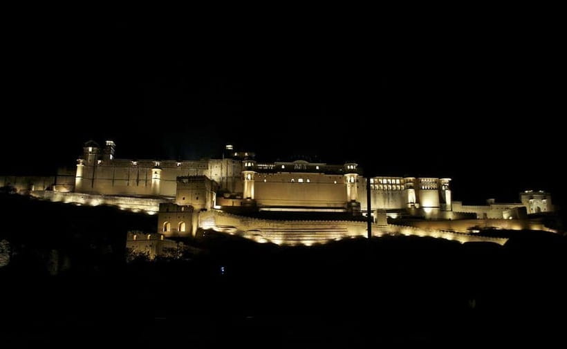 Jaipur: Private Evening Tour with Monkey Temple Sunset - Albert Hall finishes the route with a lit facade